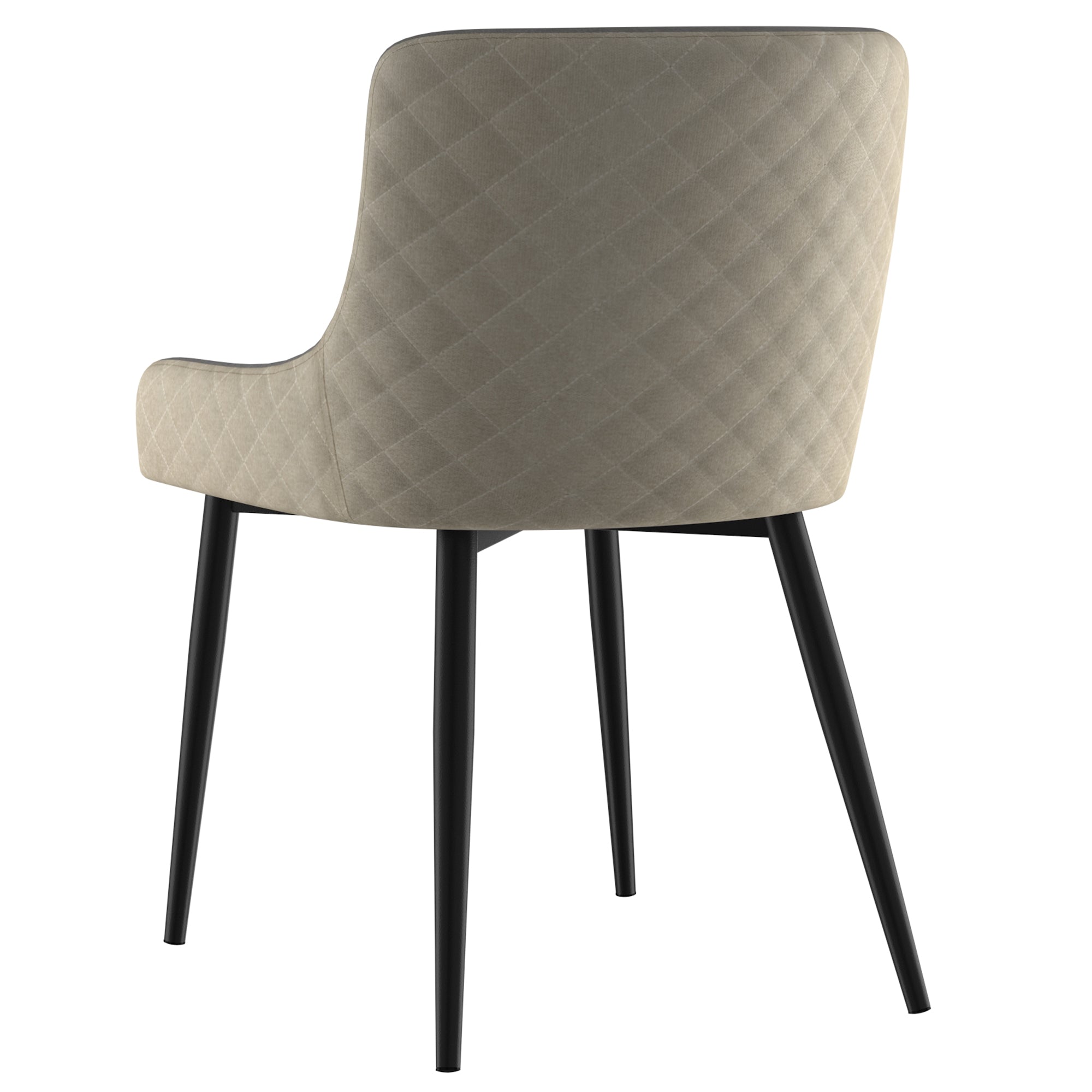 Bianca Dining Chair, Set of 2 in Beige and Black Leg