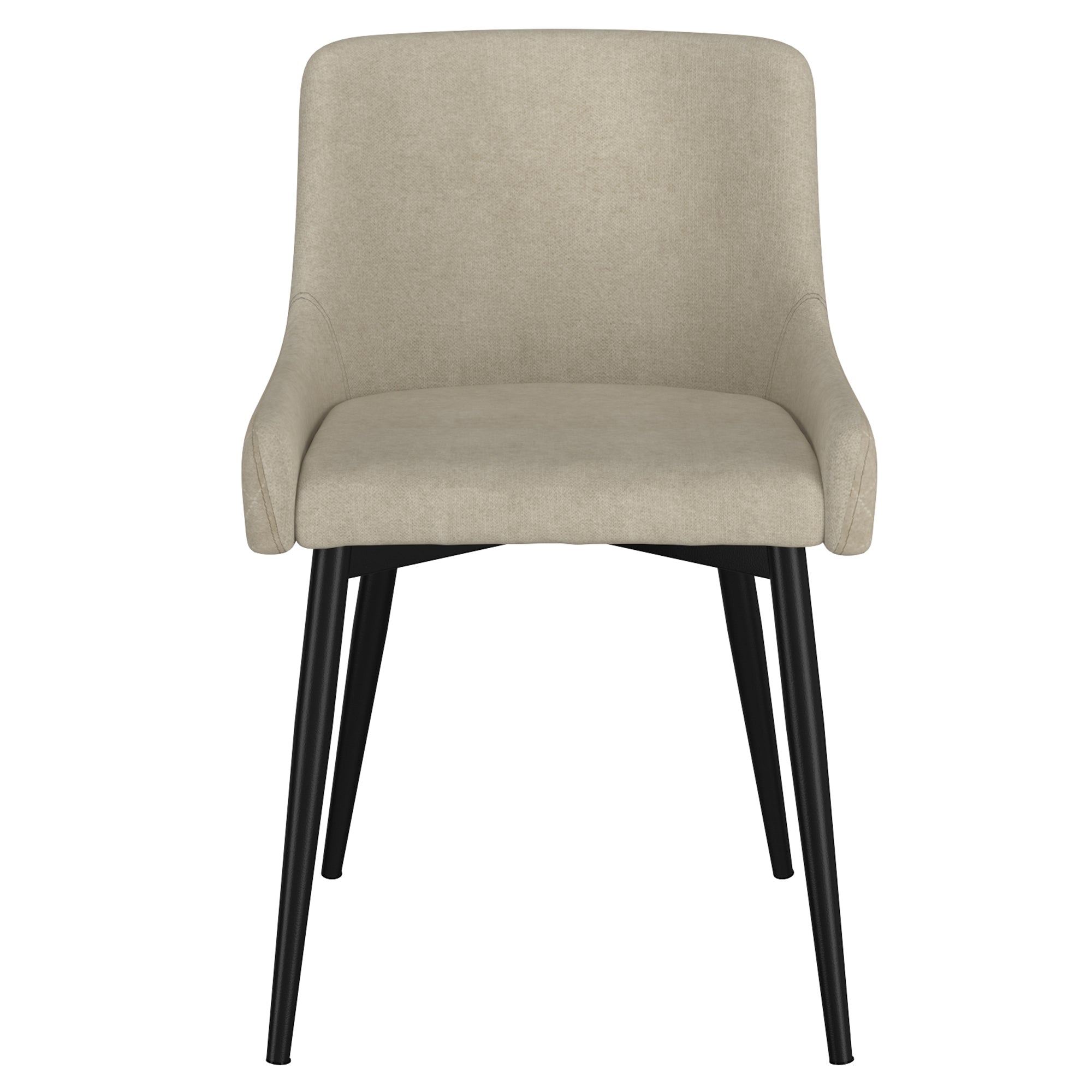 Bianca Dining Chair, Set of 2 in Beige and Black Leg