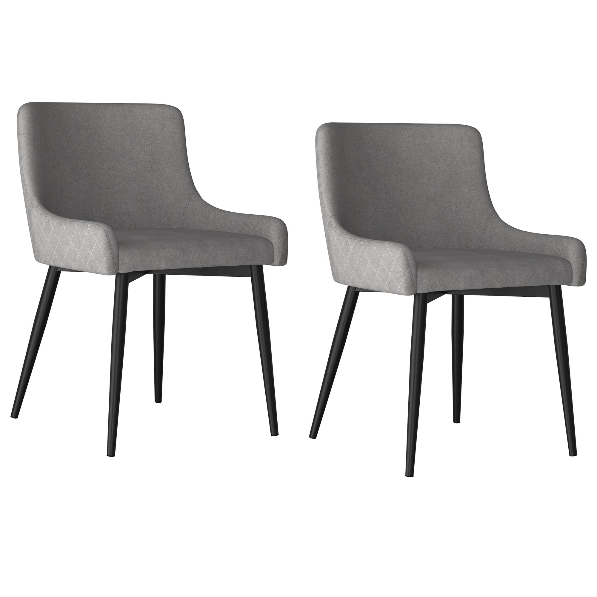 Bianca Dining Chair, Set of 2 in Beige and Black Leg