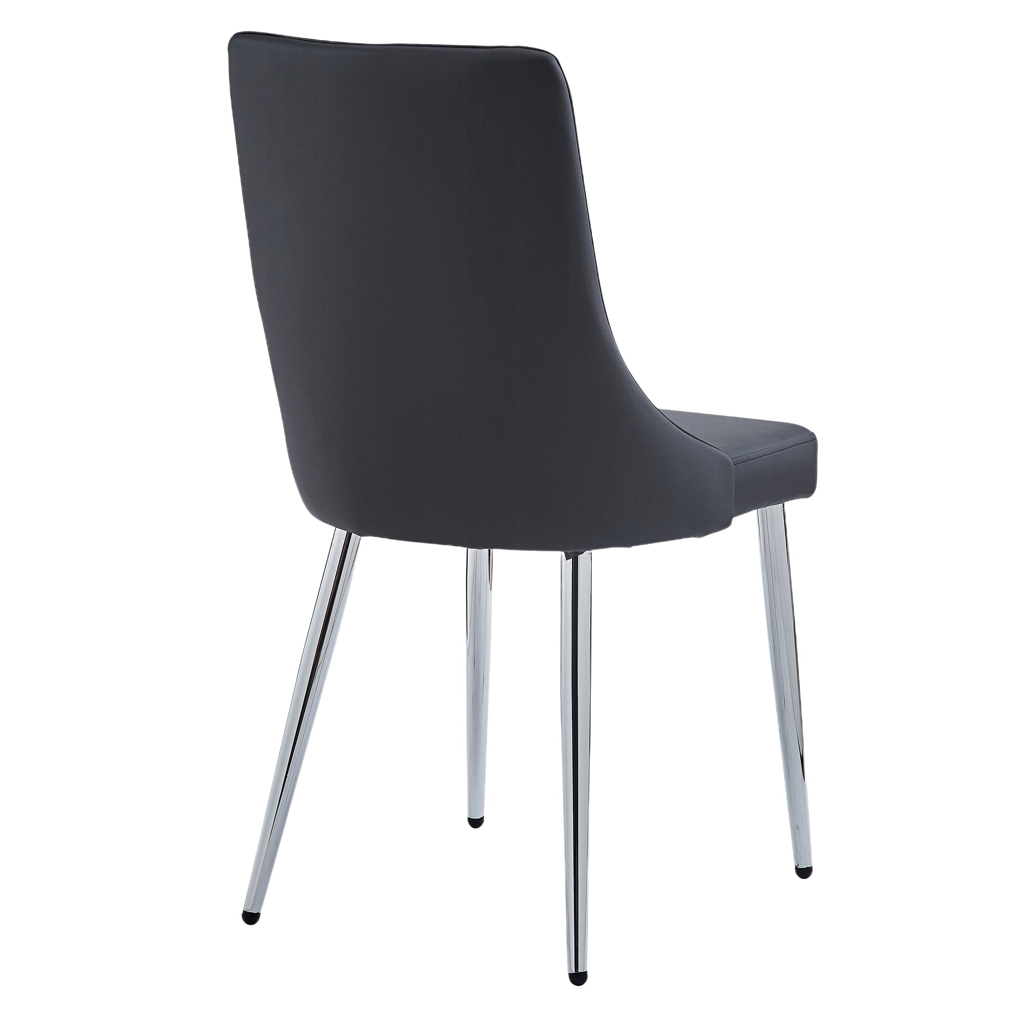 Devo Dining Chair, Set of 2 in Black and Chrome