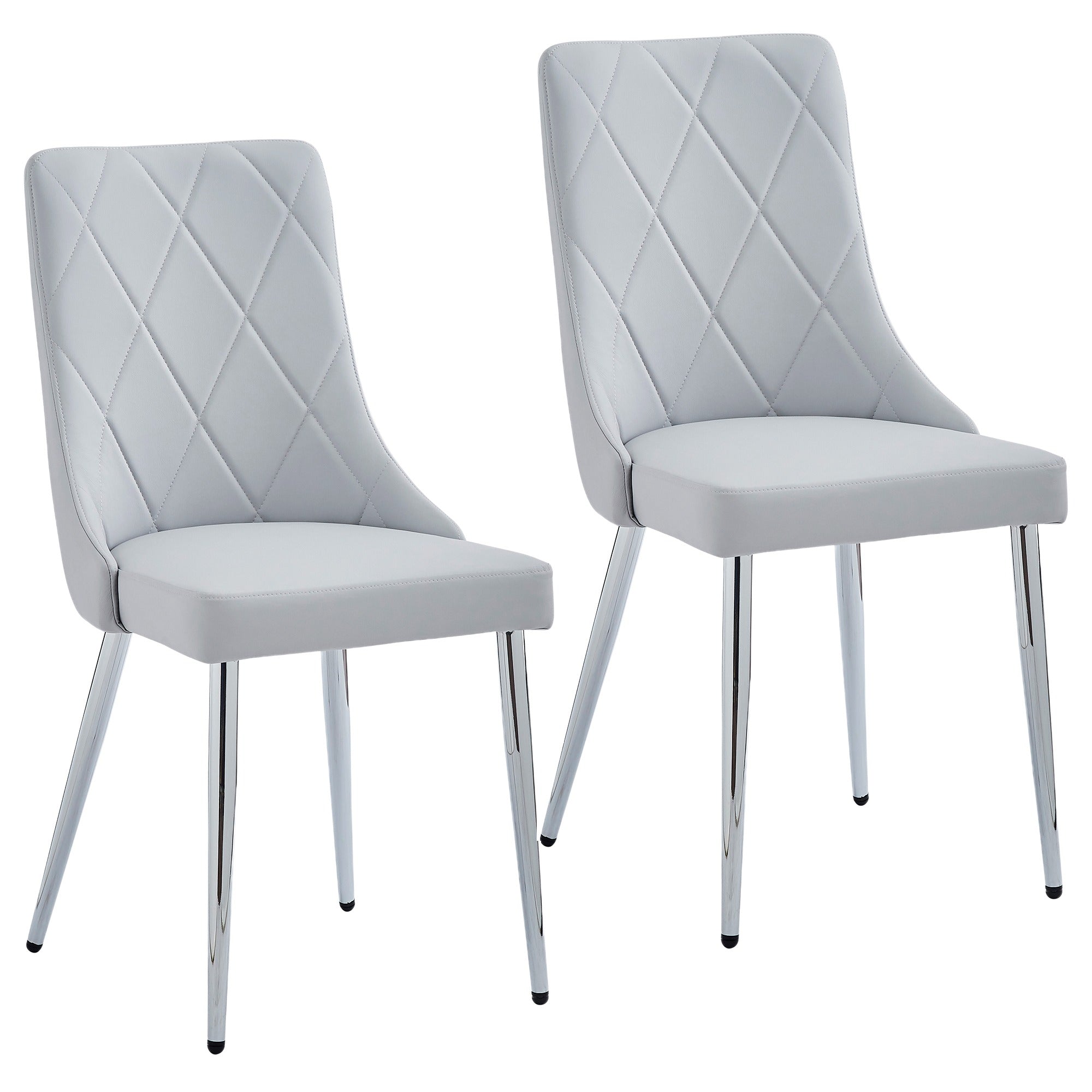 Devo Dining Chair, Set of 2 in Black and Chrome