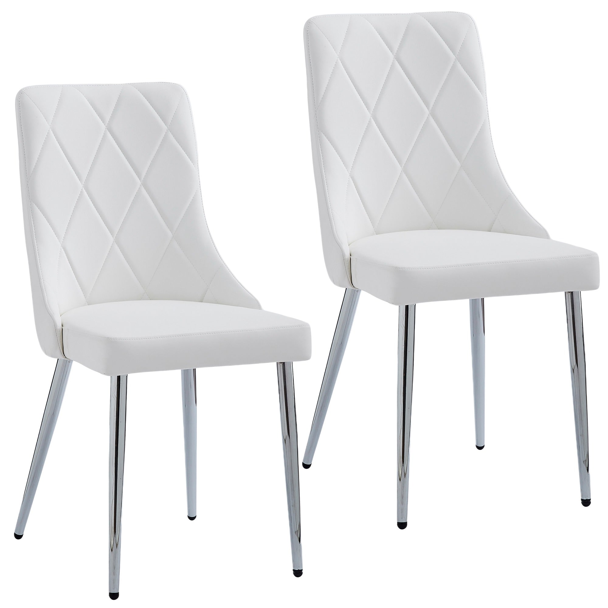 Devo Dining Chair, Set of 2 in Black and Chrome