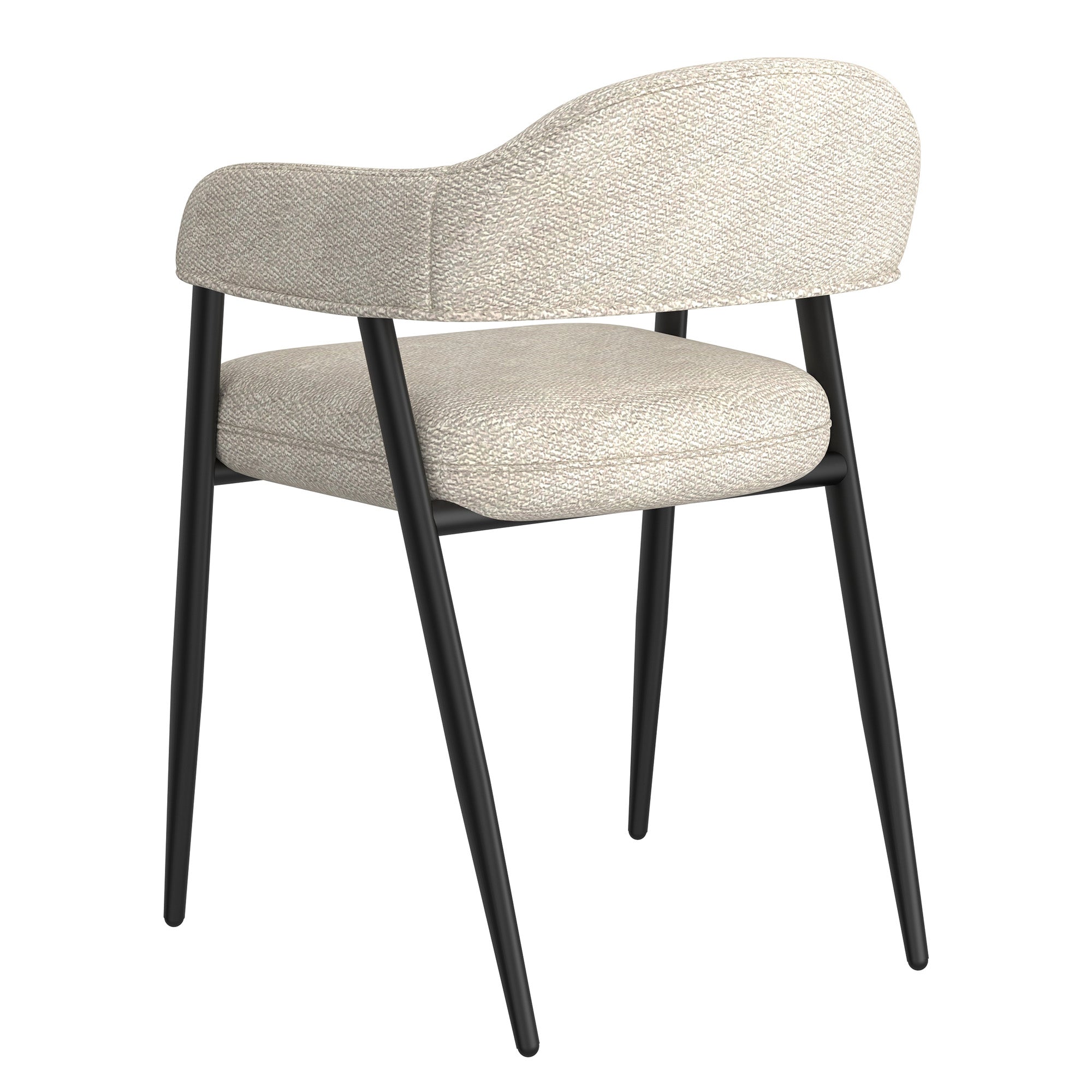 Archer Dining Chair, Set of 2, in Beige Fabric and Black