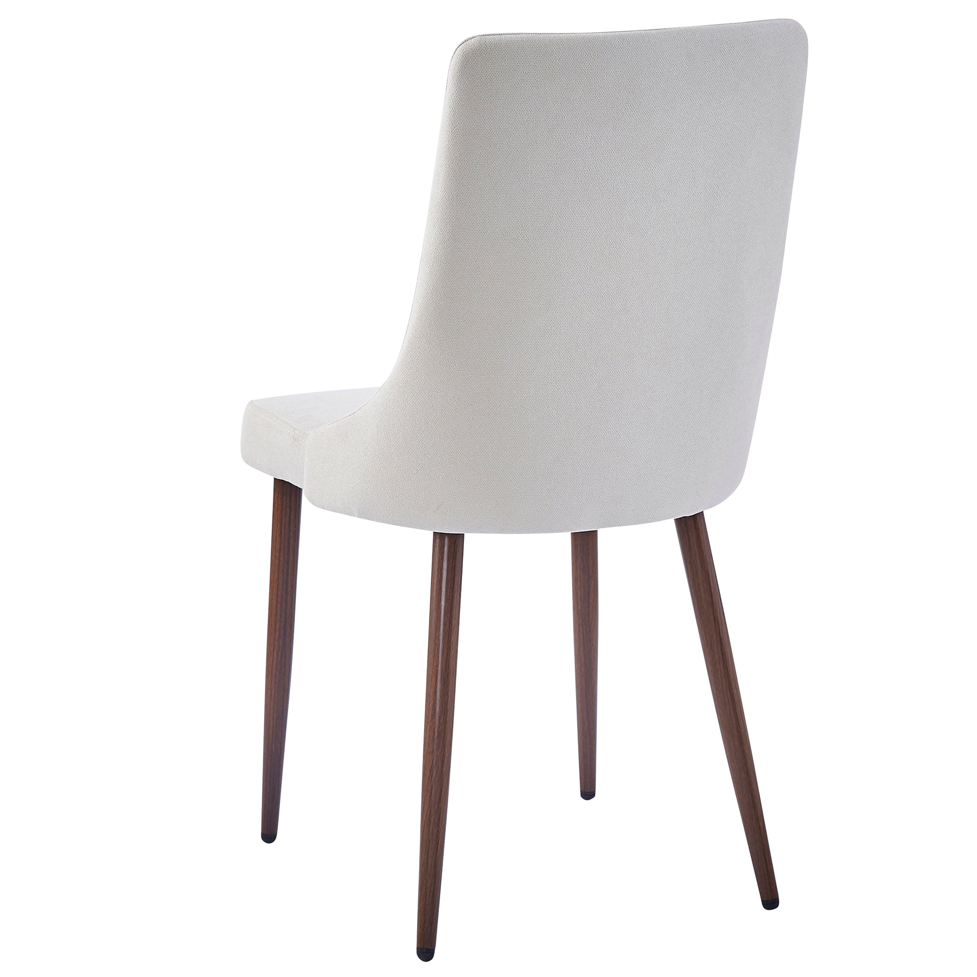 Cora Fabric Dining Chair, Set of 2 in Beige and Walnut