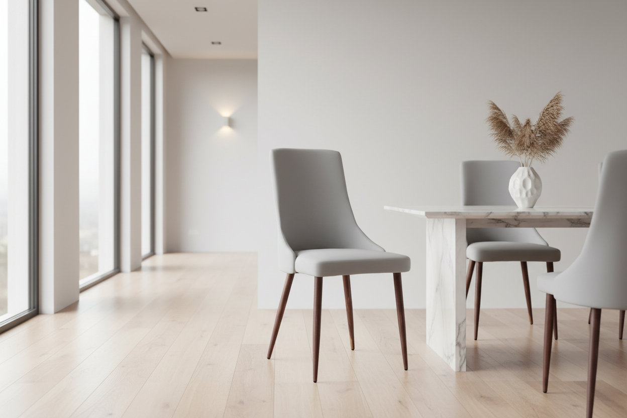 Chaise de salle à manger Cora en similicuir, lot de 2, noir et noyer