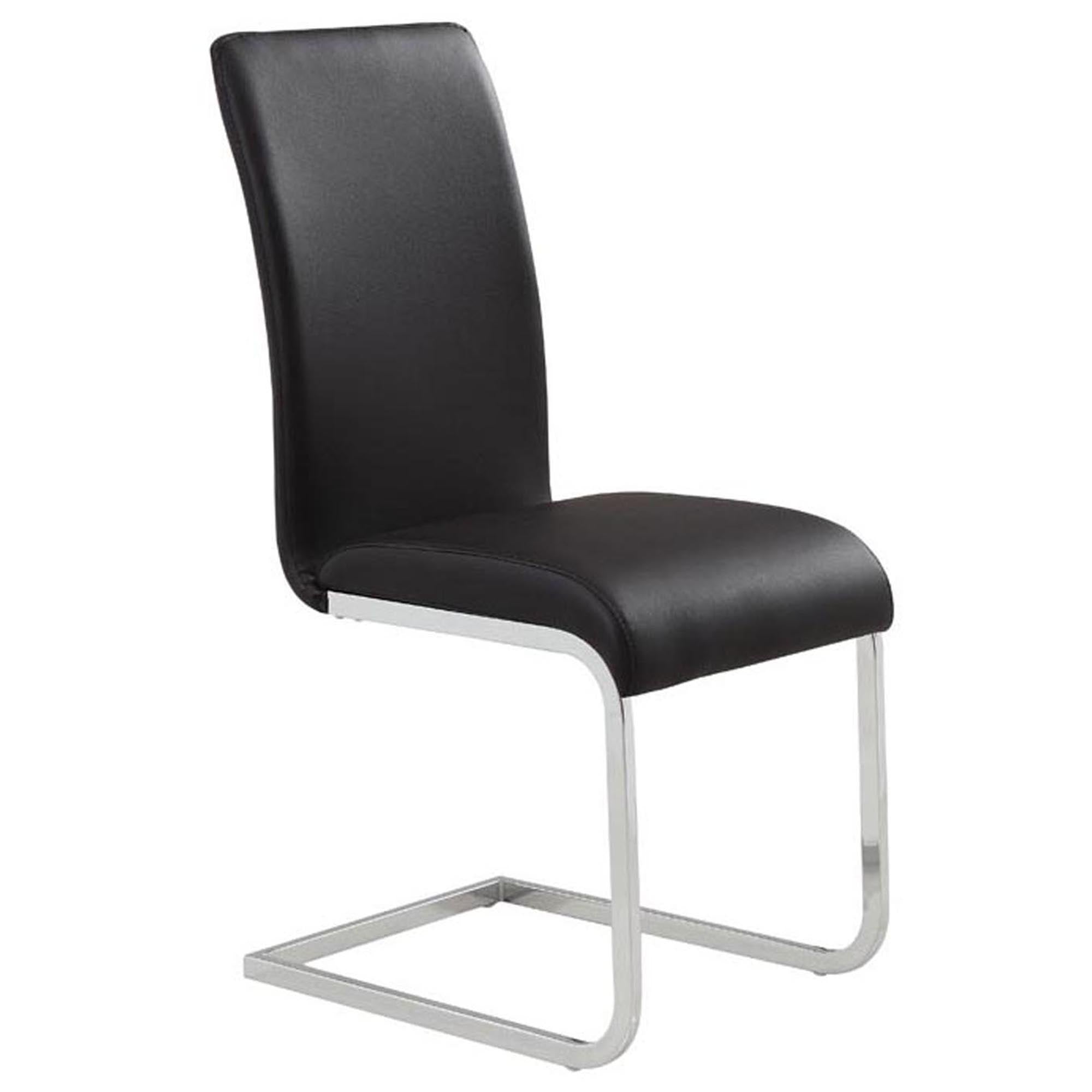 Maxim Dining Chair, Set of 2 in Black and Chrome