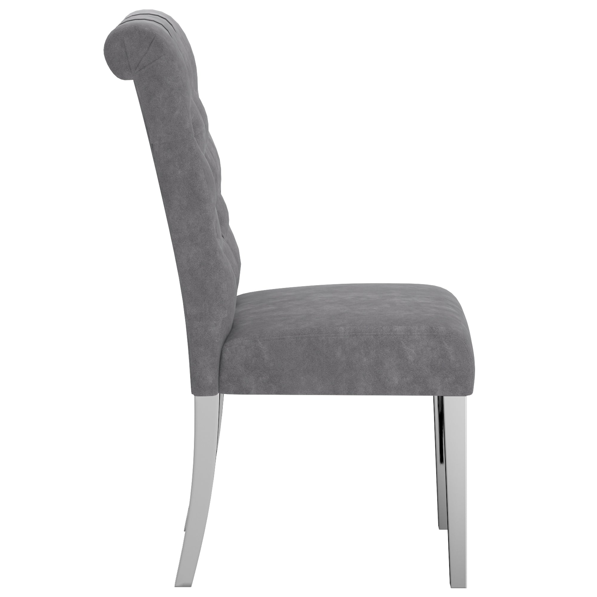 Chloe Side Chair, Set of 2 in Grey and Silver