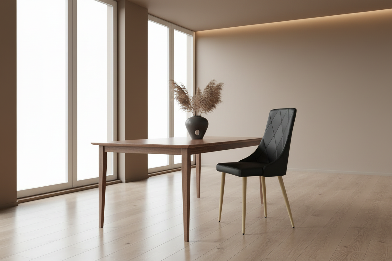 Chaise de salle à manger Antoine, lot de 2, noir et or vieilli