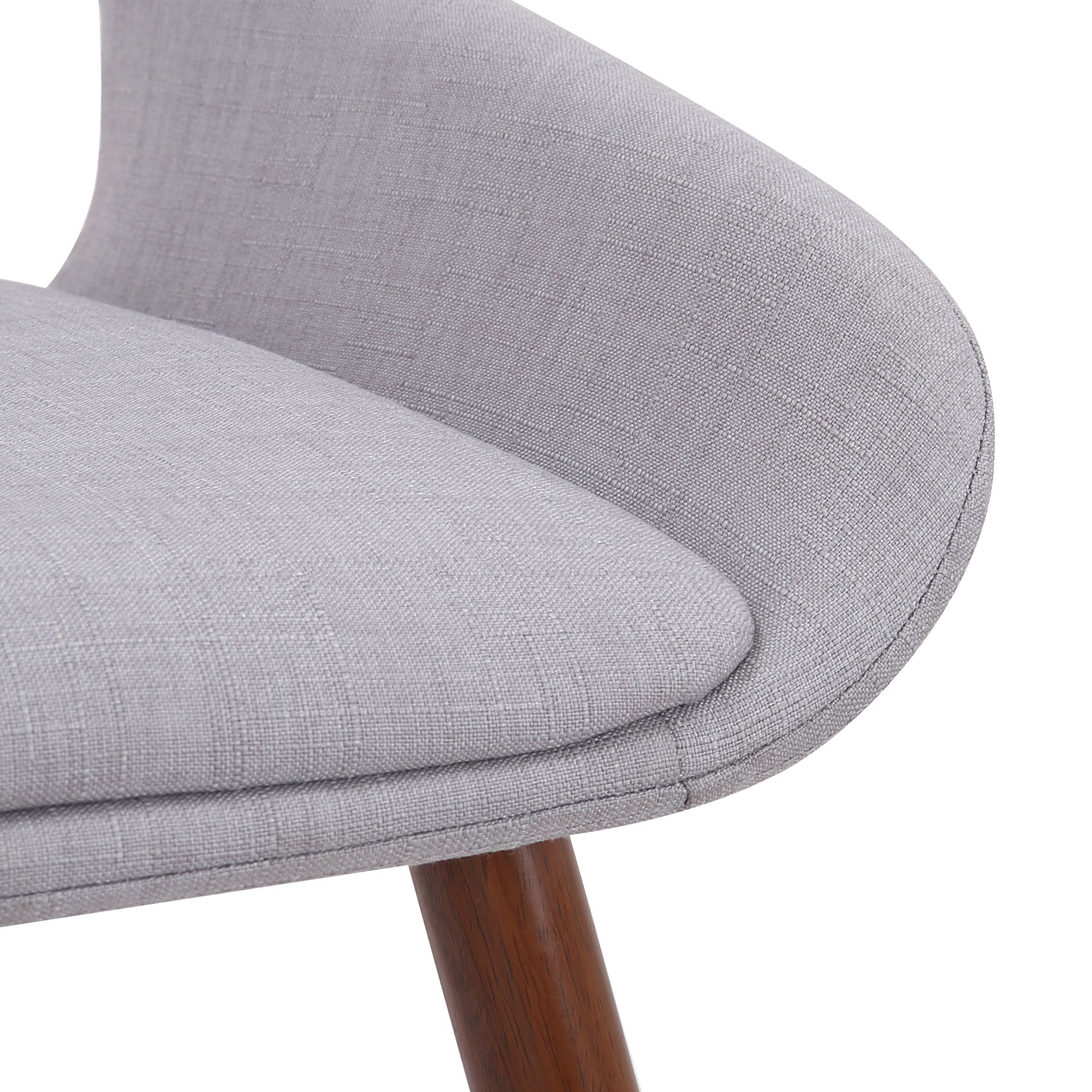 Hudson Dining Chair in Grey Fabric and Walnut Metal and Wood