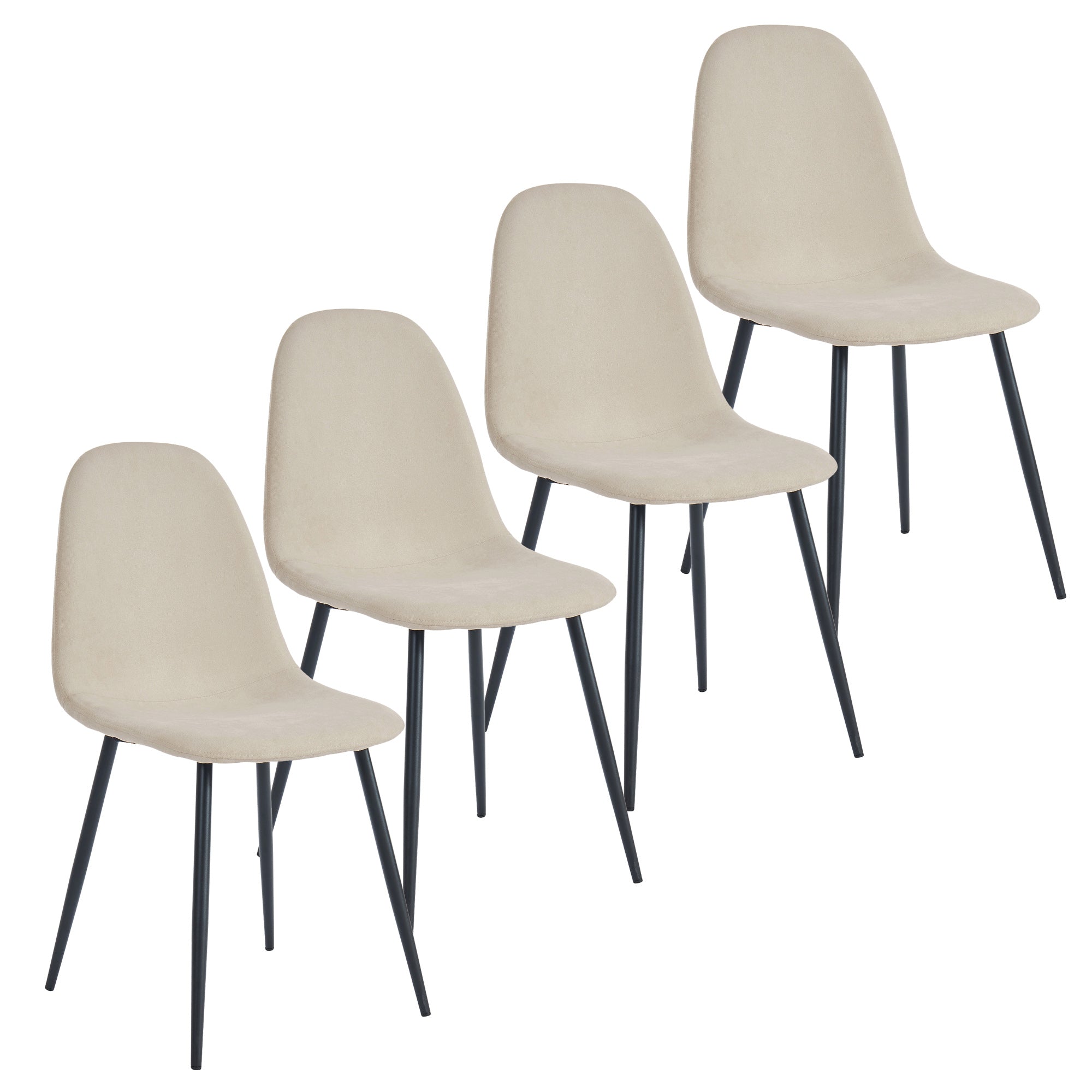 Olly Dining Chair, Set of 4 in Beige and Black