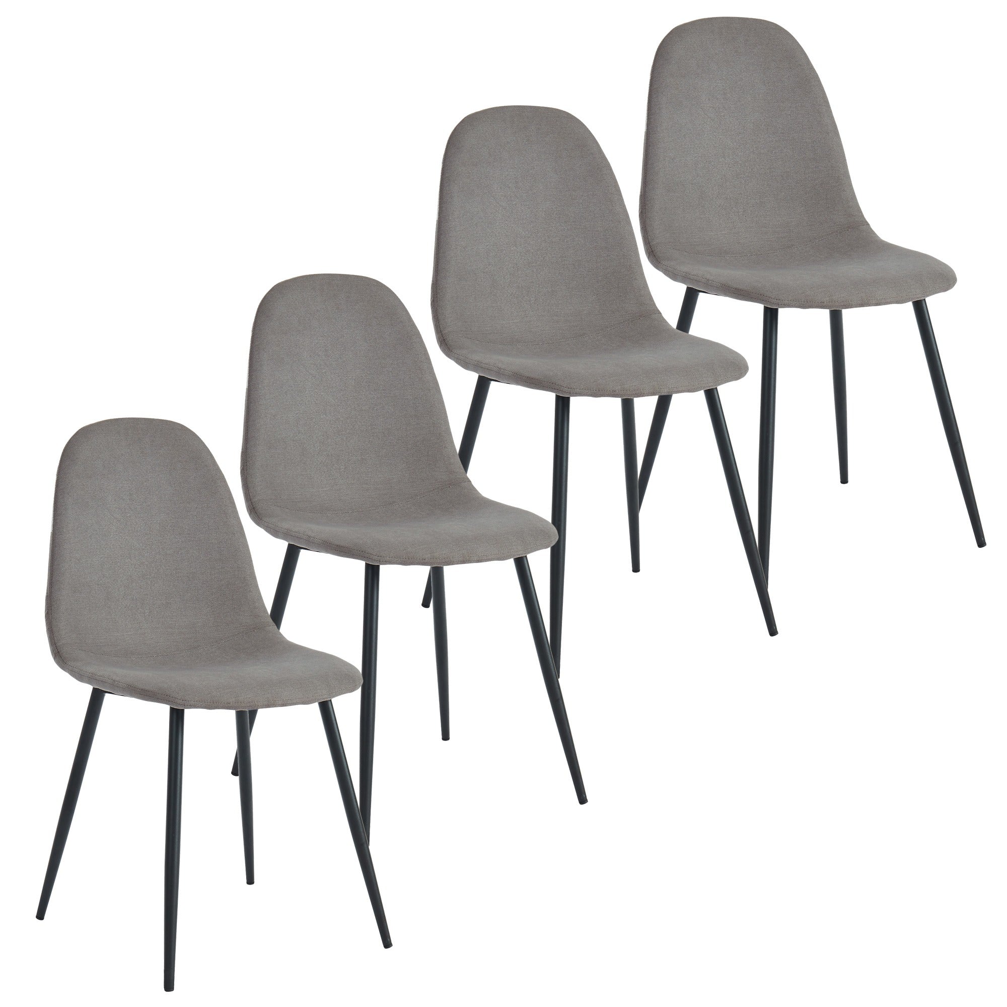 Olly Dining Chair, Set of 4 in Beige and Black