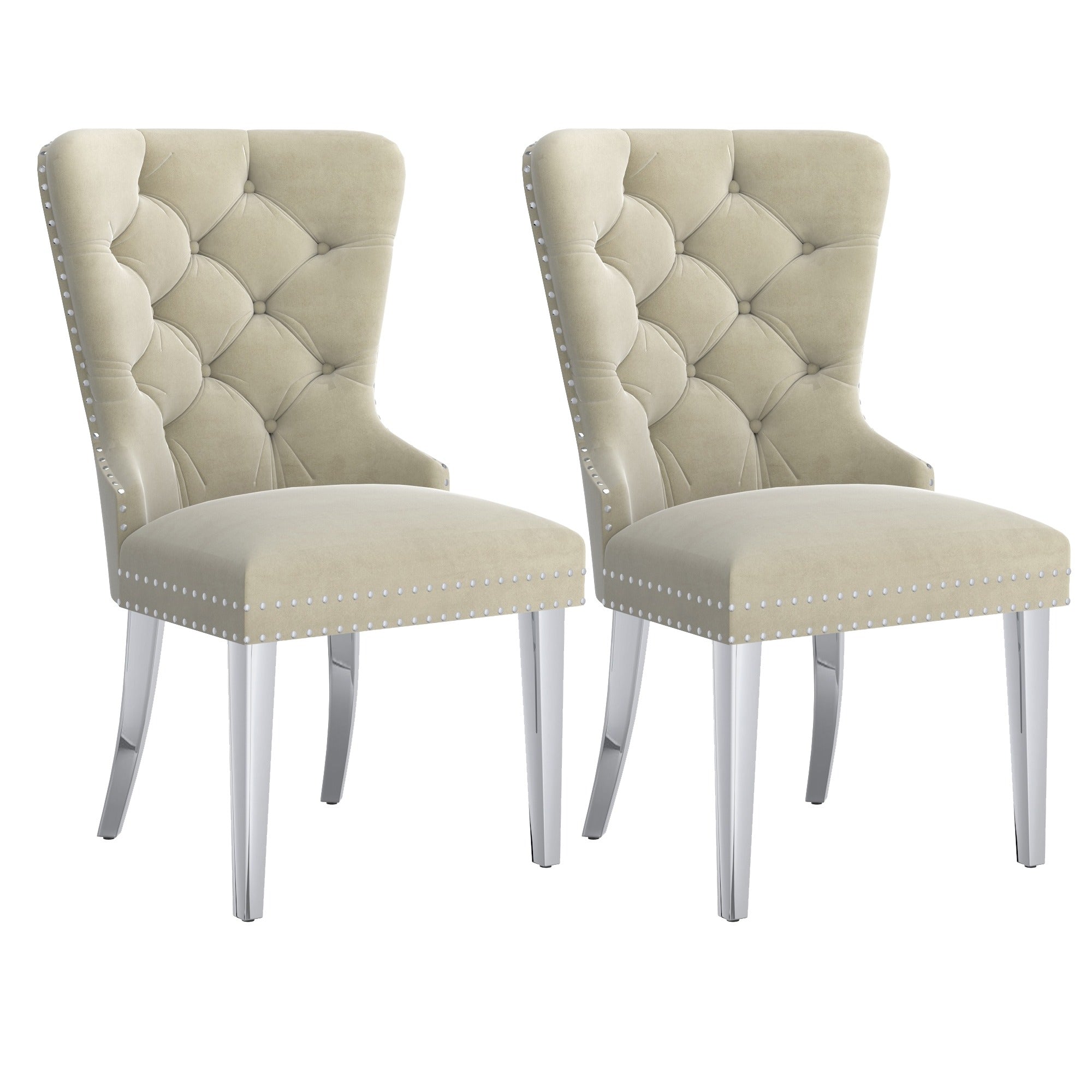 Hollis Dining Chair, Set of 2 in Black and Chrome