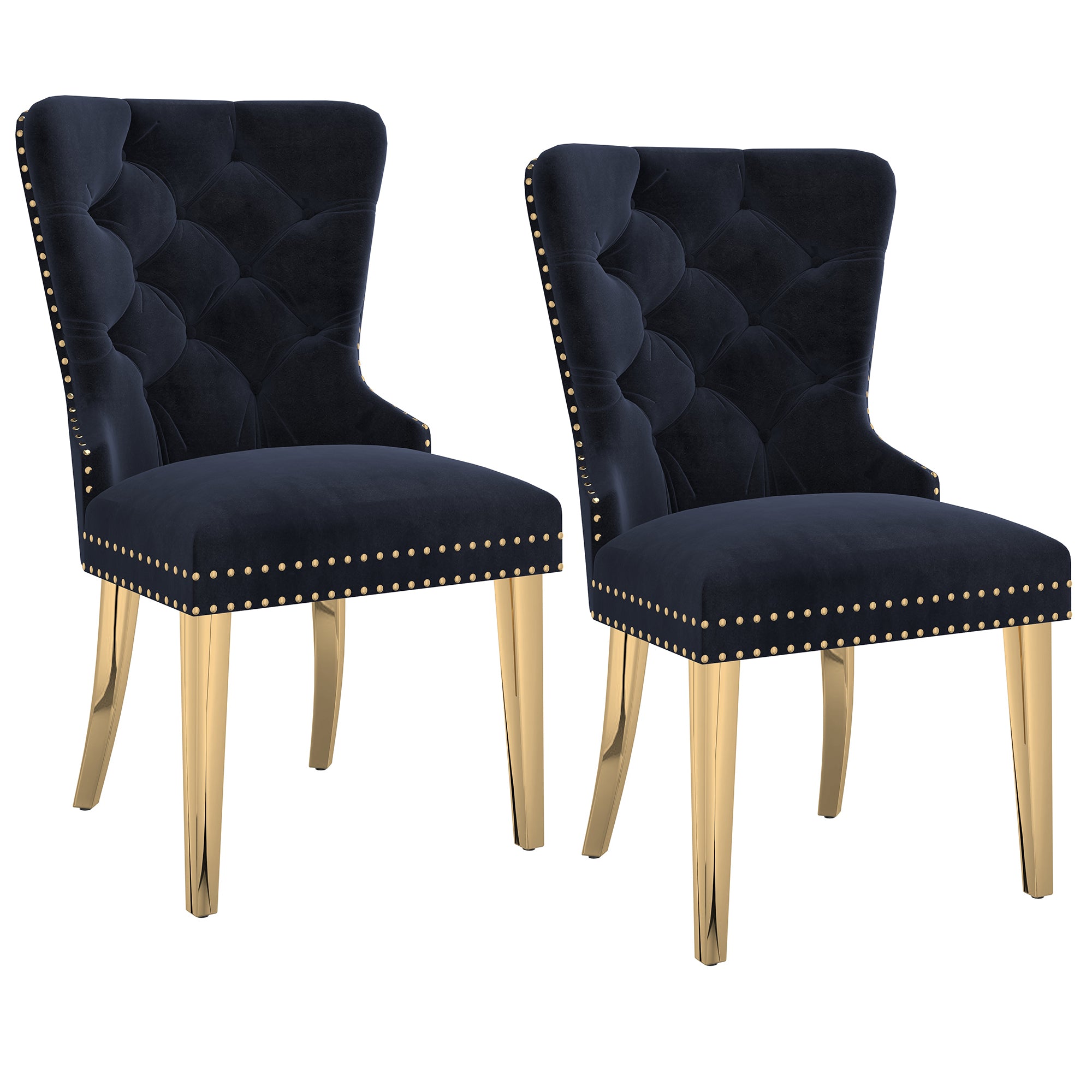 Mizal Dining Chair, Set of 2 in Black and Gold