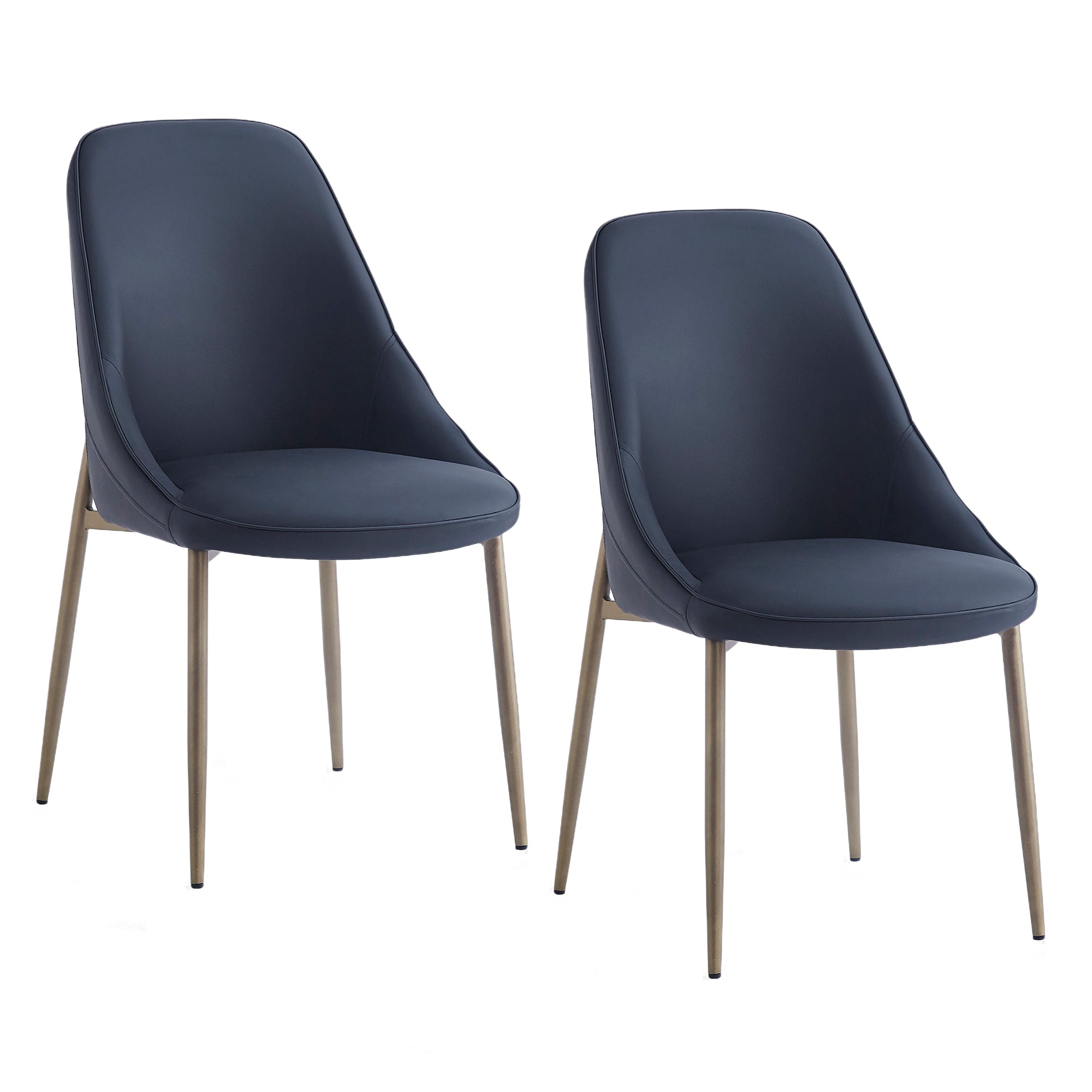 Cleo Dining Chair, Set of 2, in Black and Aged Gold