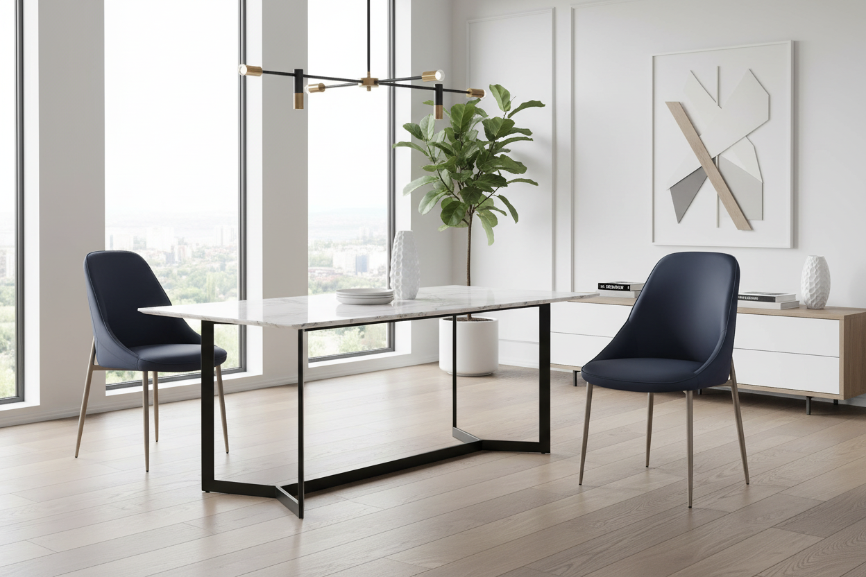 Chaise de salle à manger Cleo, lot de 2, en noir et or vieilli