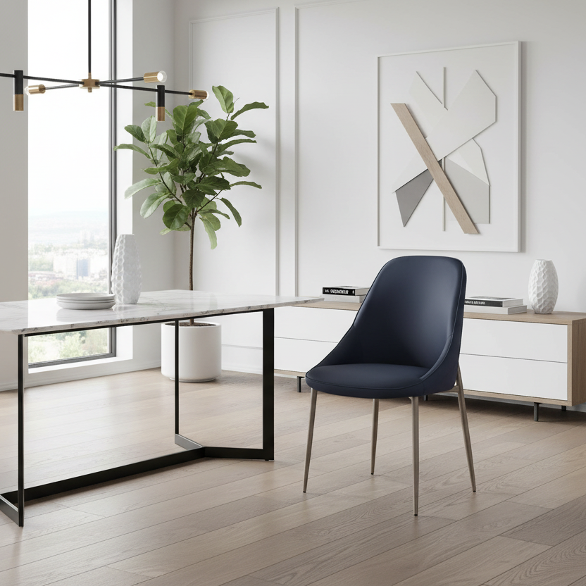 Chaise de salle à manger Cleo, lot de 2, en noir et or vieilli