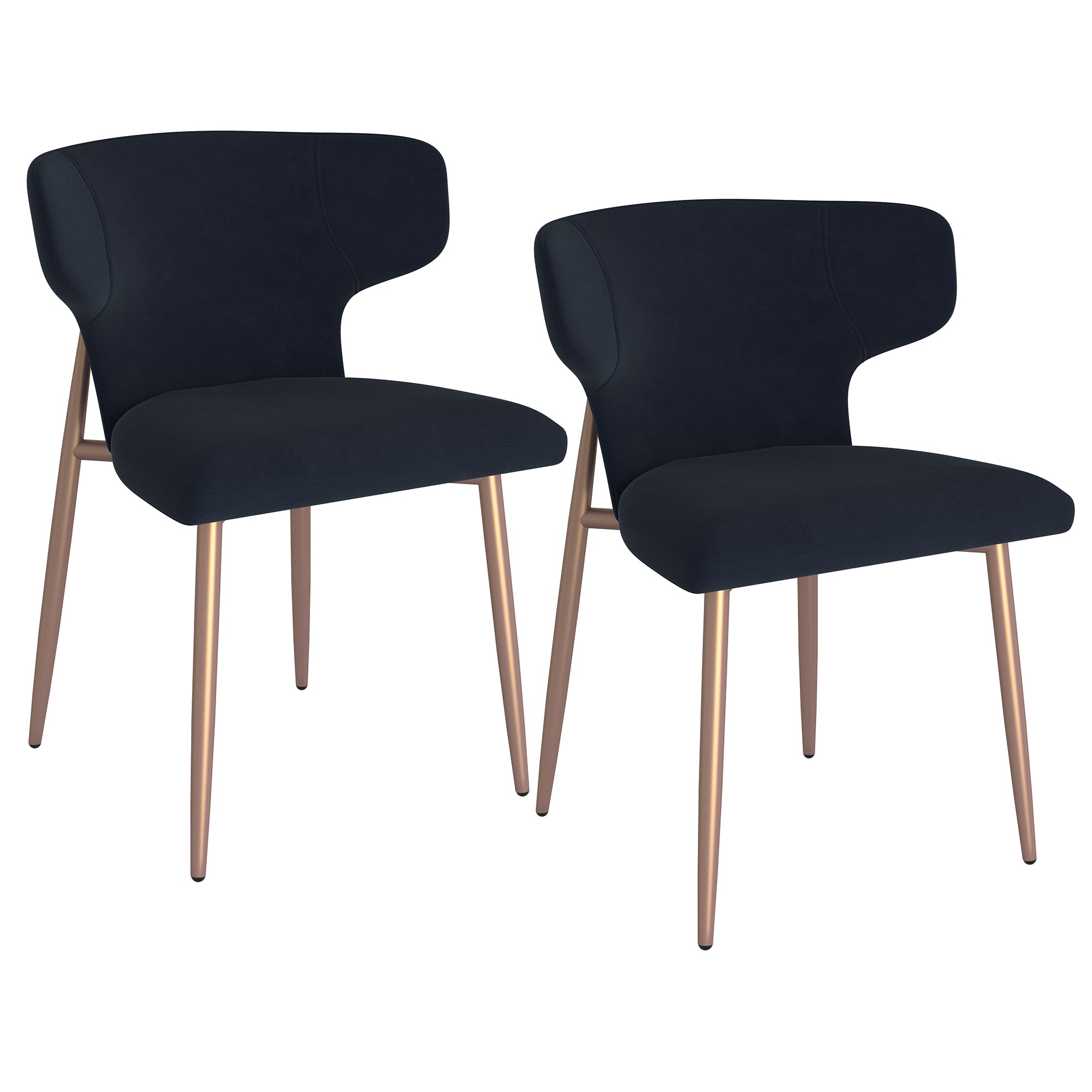 Akira Dining Chair, Set of 2 in Black and Aged Gold