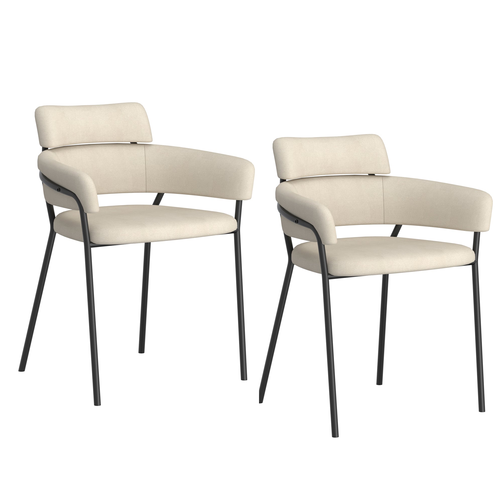 Axel Dining Chair, Set of 2 in Beige and Black