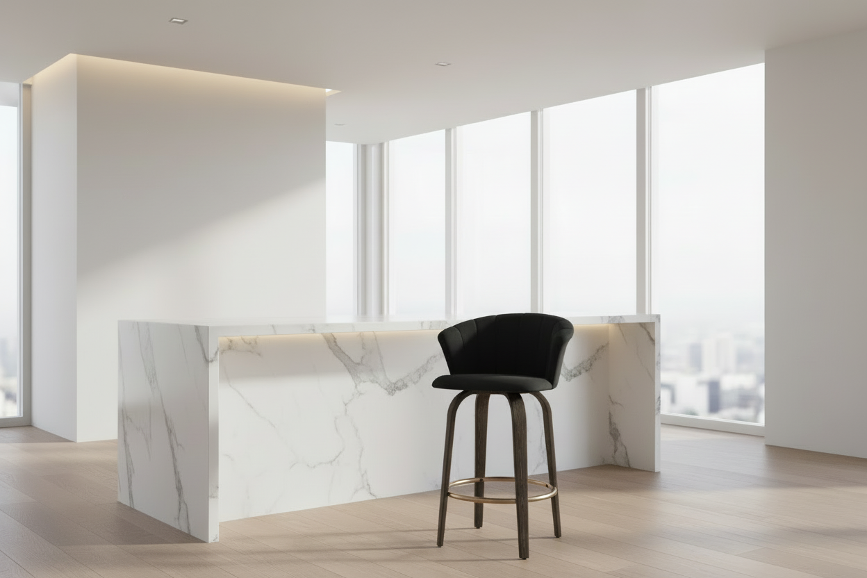 Tula 26" Counter Stool in Black and Washed Oak