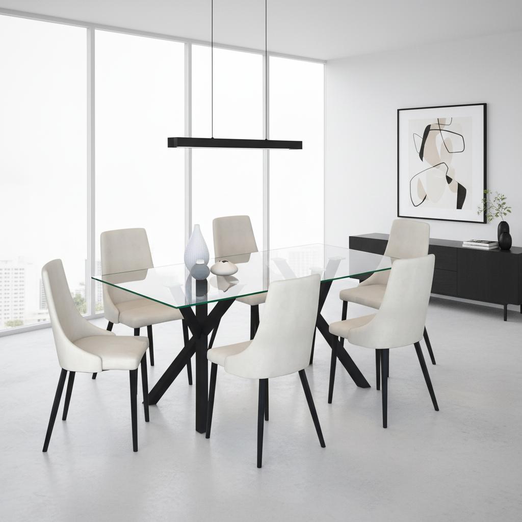 Ensemble de salle à manger Stark Bk Venice Beg-7 pièces