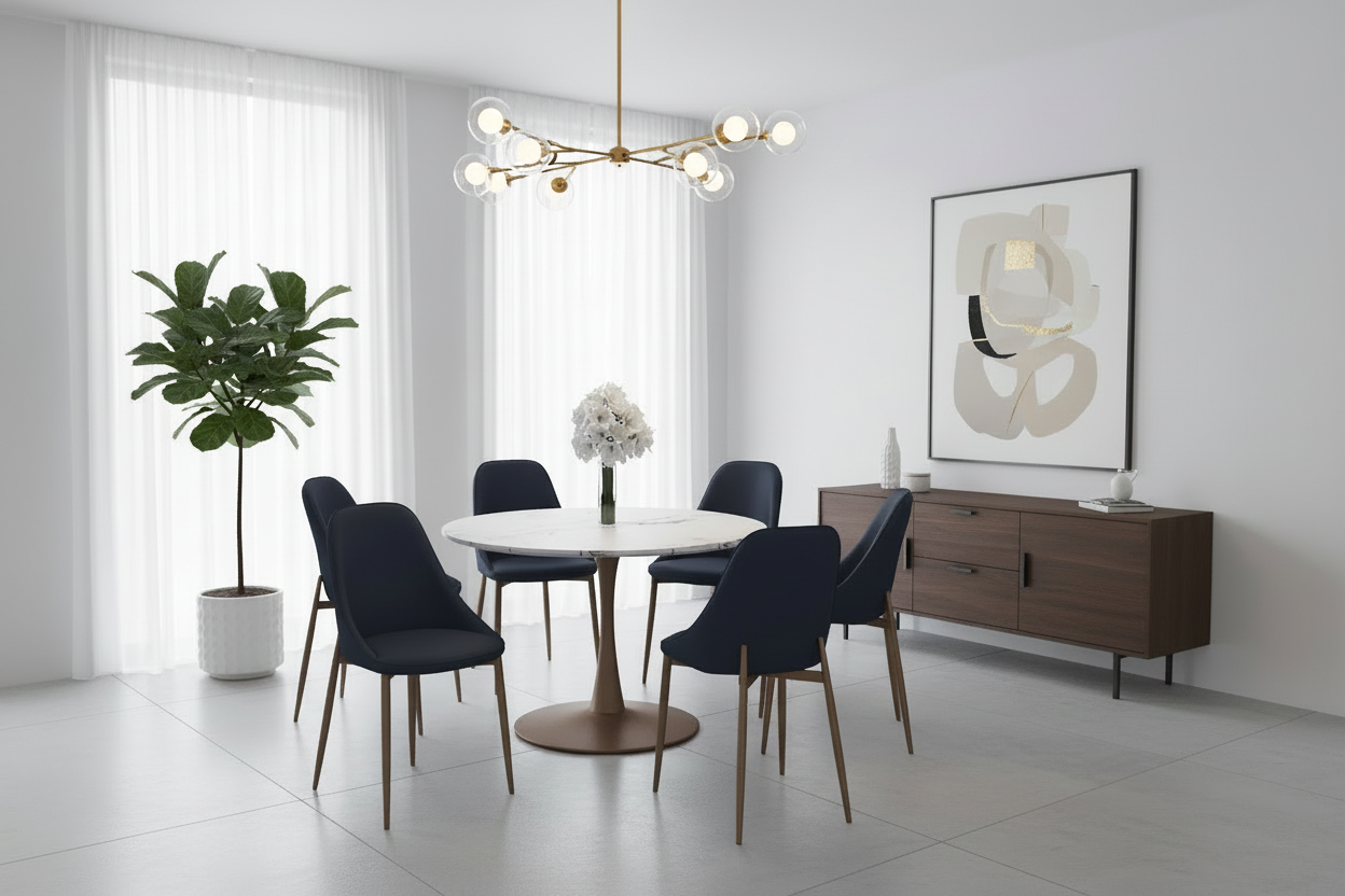 Zilo Large Gd Cleo Bk-7Pc Dining Set