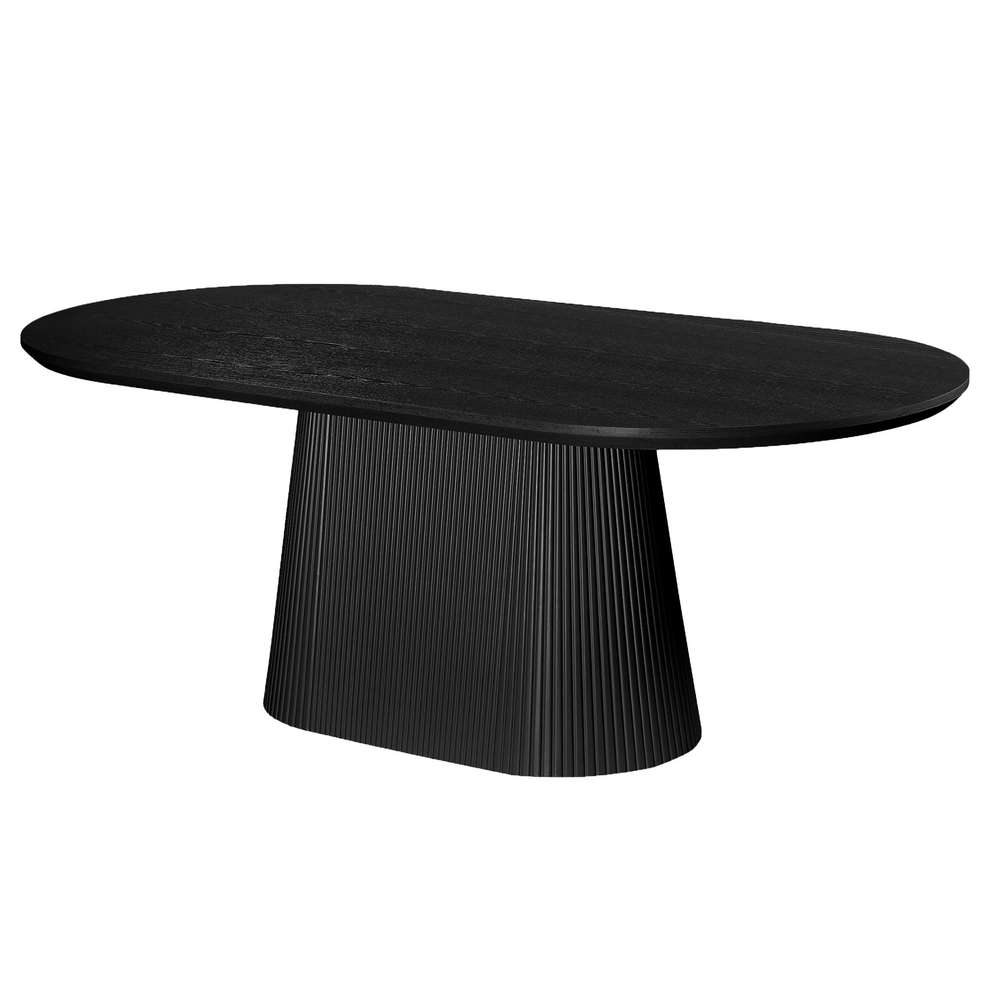 Tovas/Caspian 7pc Dining Set - Black Oval Table with Black Chair