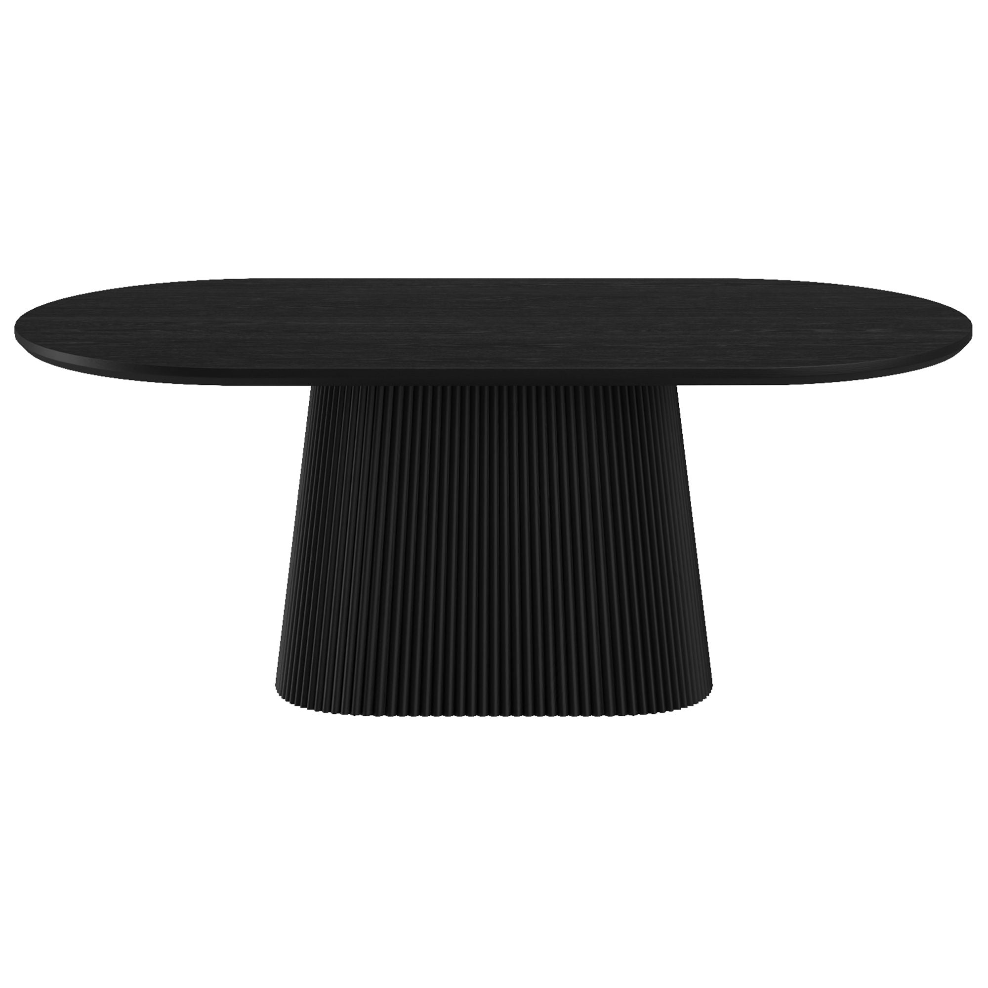 Tovas/Caspian 7pc Dining Set - Black Oval Table with Black Chair