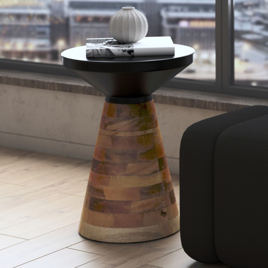 Boden Accent Table in Black and Walnut