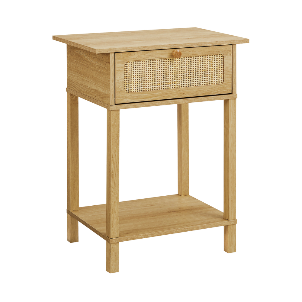 ACCENT TABLE - 24"H / NATURAL / NATURAL DRAWER