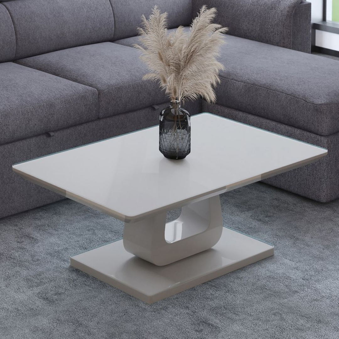 Corvus Rectangular Coffee Table in Warm Grey