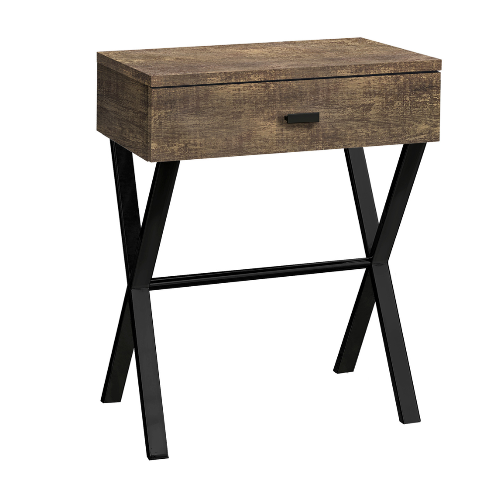 ACCENT TABLE - 24"H / BROWN RECLAIMED WOOD / BLACK METAL