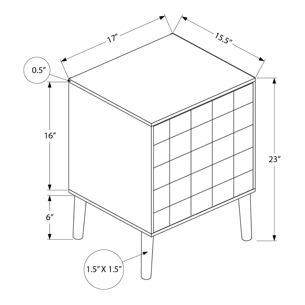 ACCENT TABLE - 23"H / DARK WALNUT END TABLE