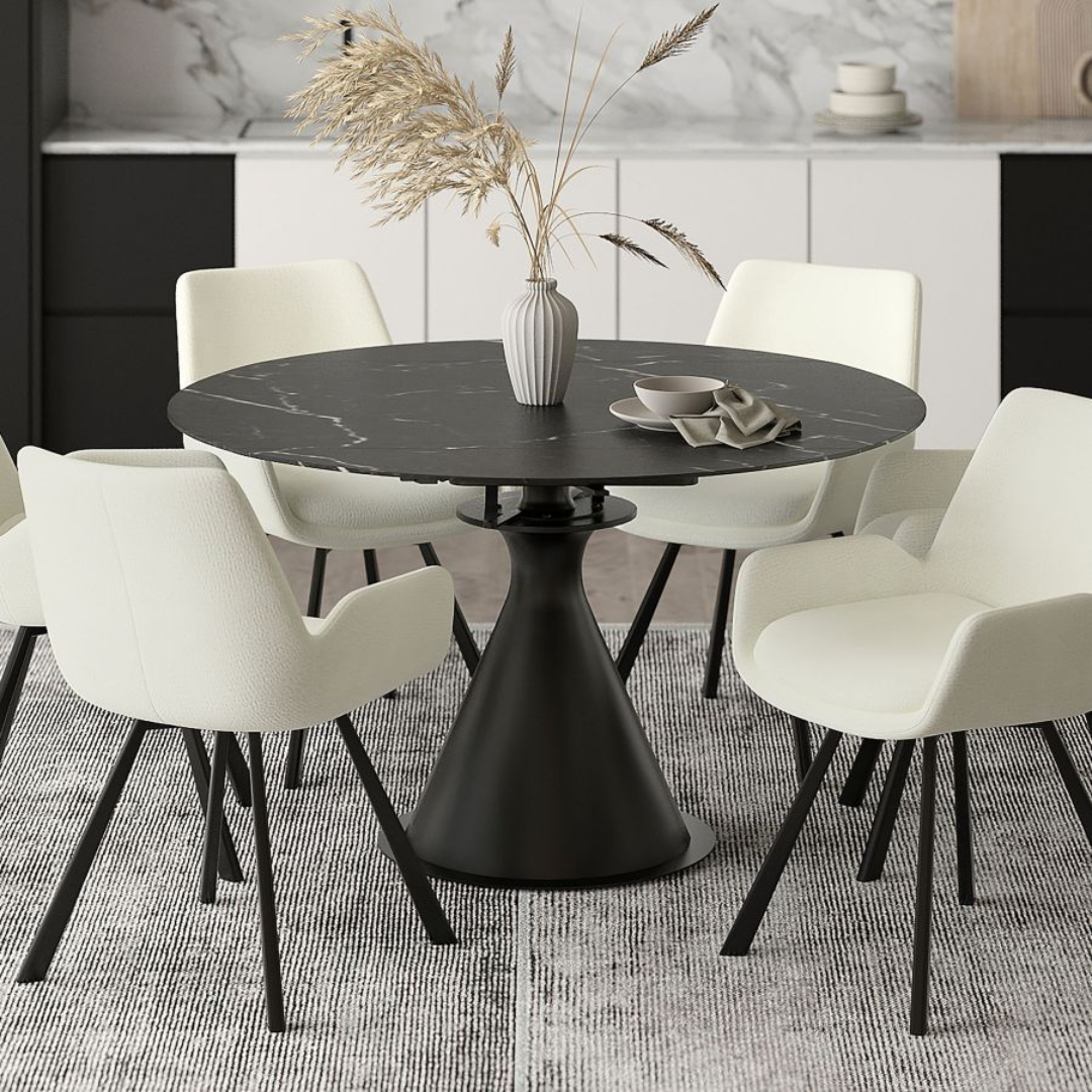 Calisto Round Pedestal Dining Table w/Extension