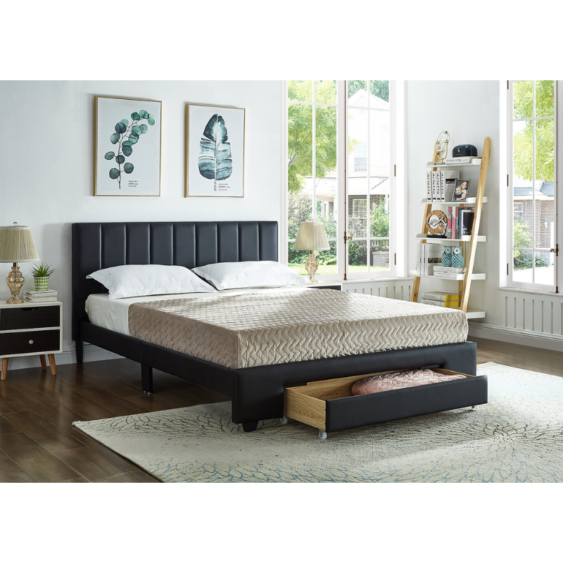 IF-5480 Black PU Double Bed