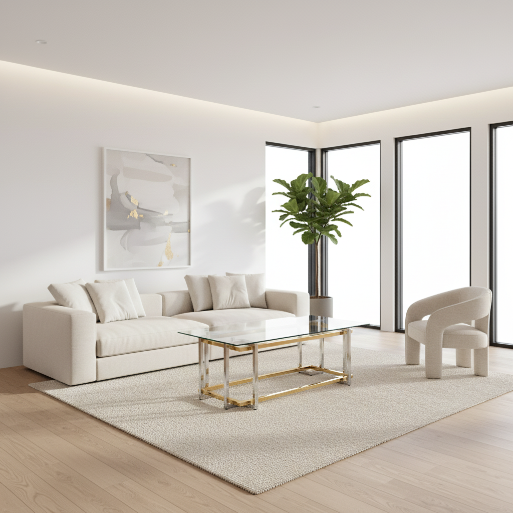 Florina Coffee Table in Silver and Gold