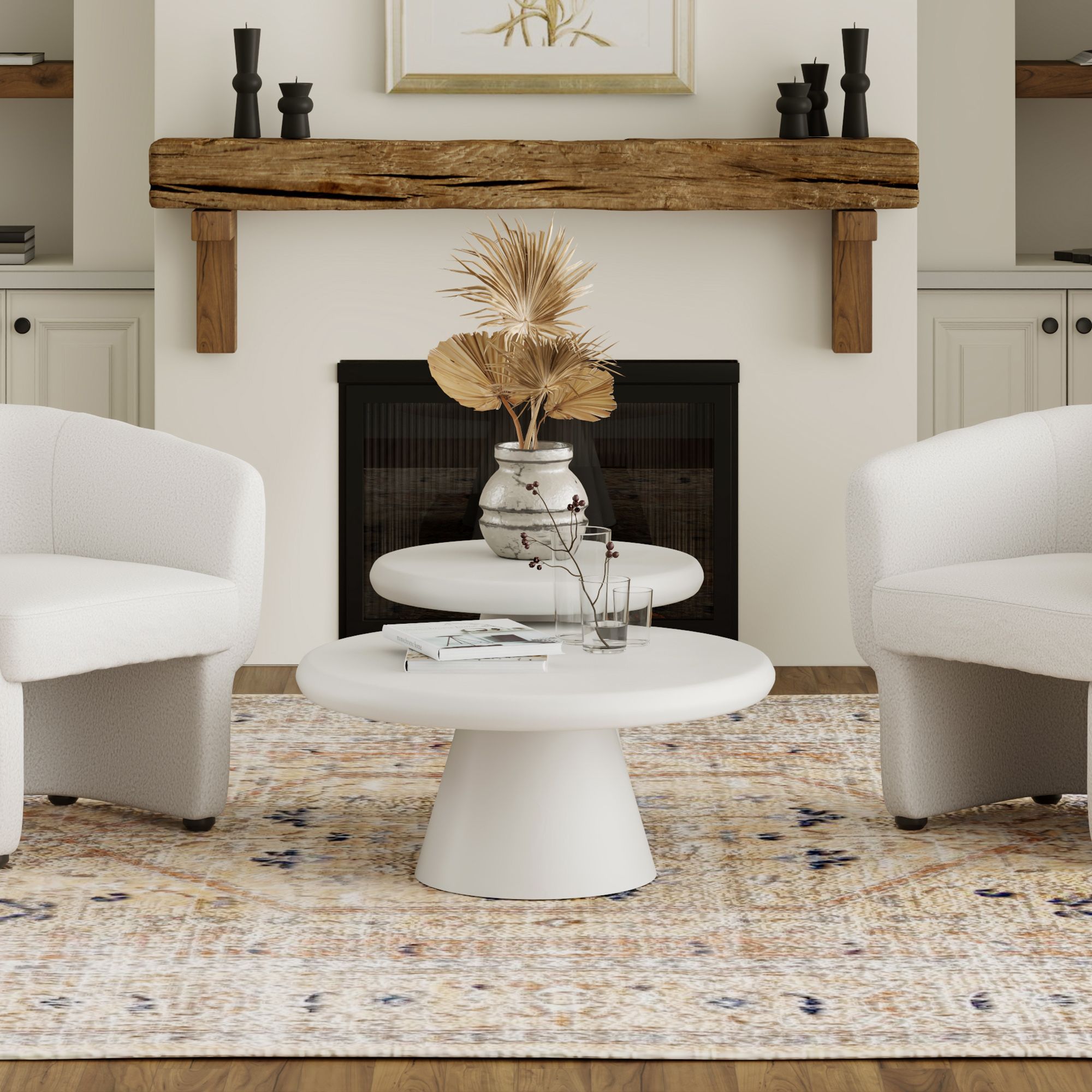 Galio 2pc Coffee Table set in White