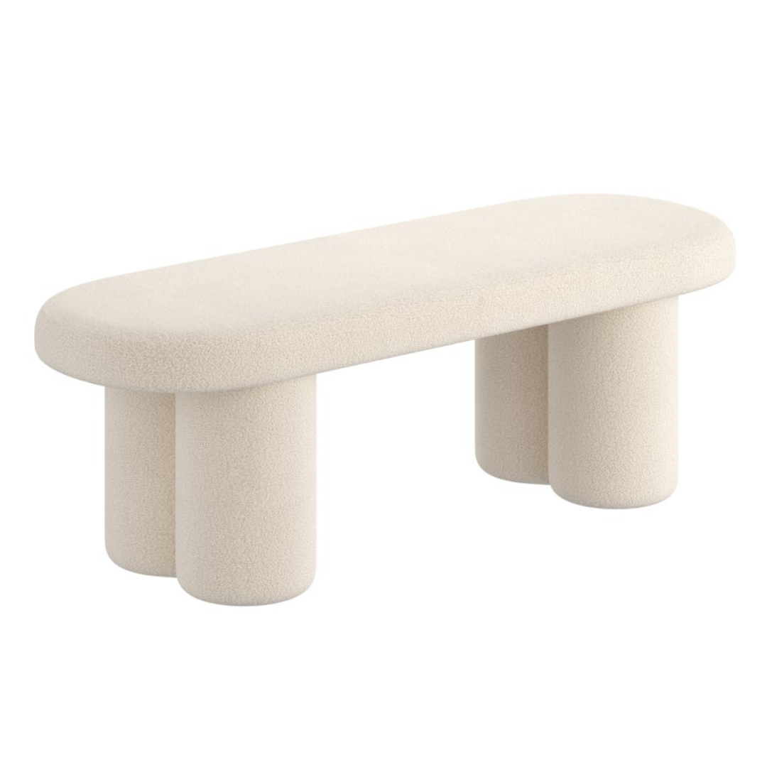 Azoro Bench with soft boucle fabric