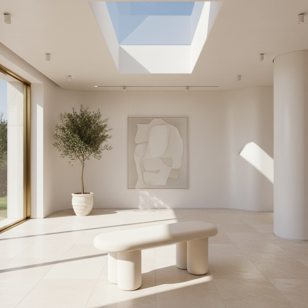 Azoro Bench with soft boucle fabric