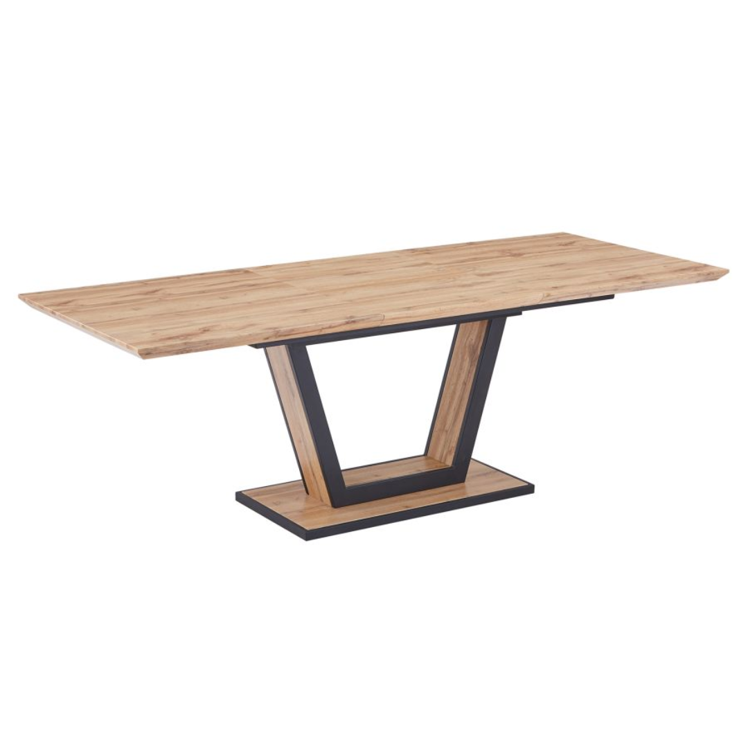 Forna Dining Table w/Extension in Natural and Black