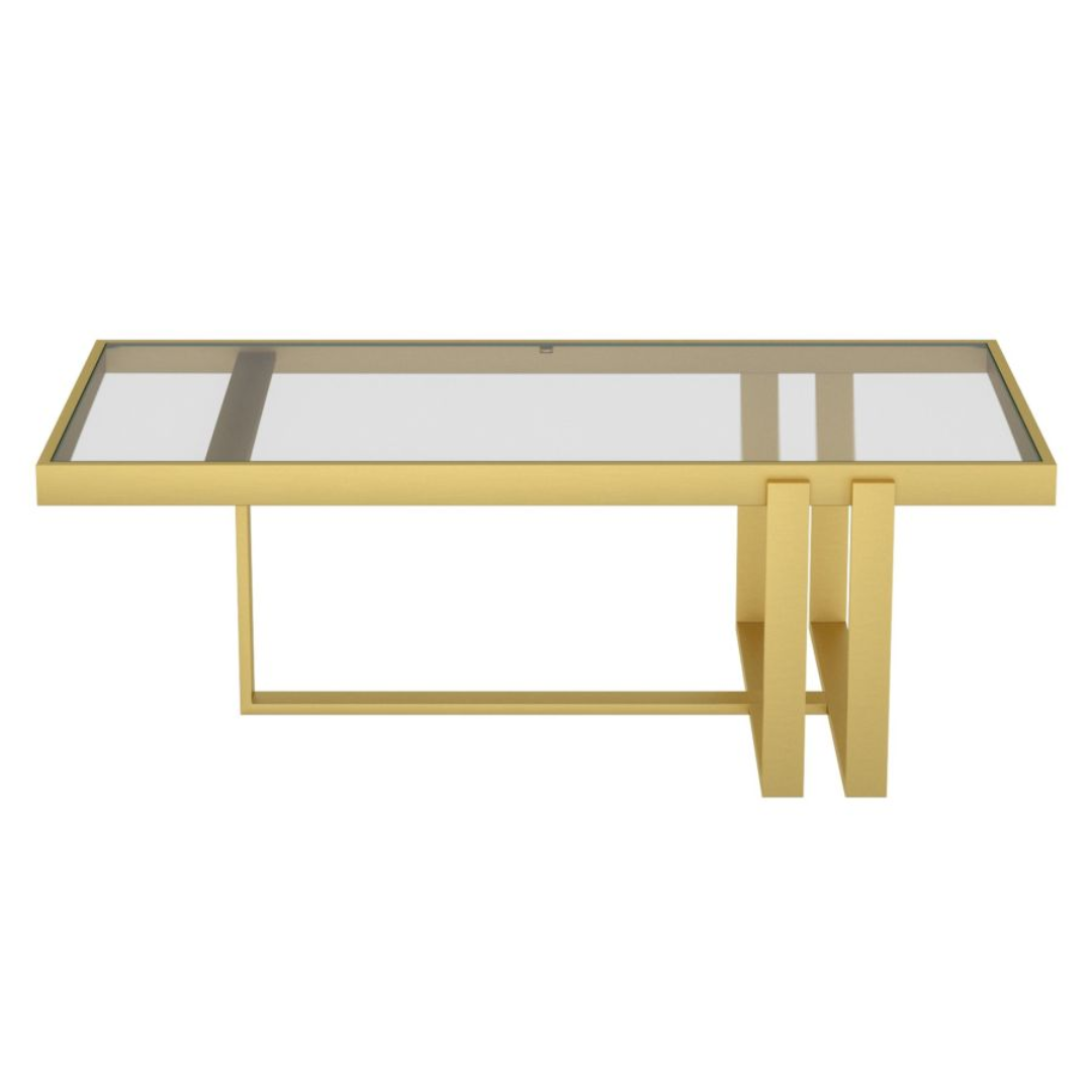 Paxton Rectangular Coffee Table in Brushed Gold