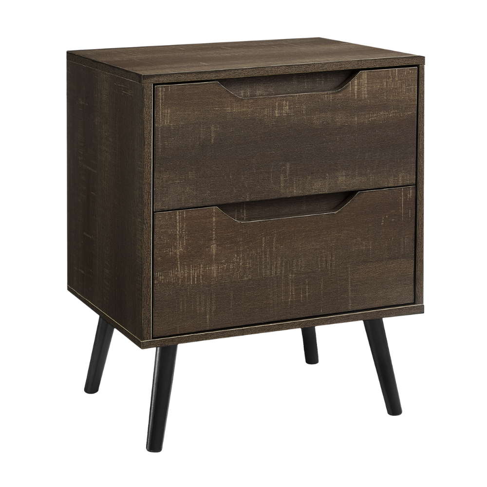 ACCENT TABLE - 24"H / WHITE END TABLE WITH 2 DRAWERS