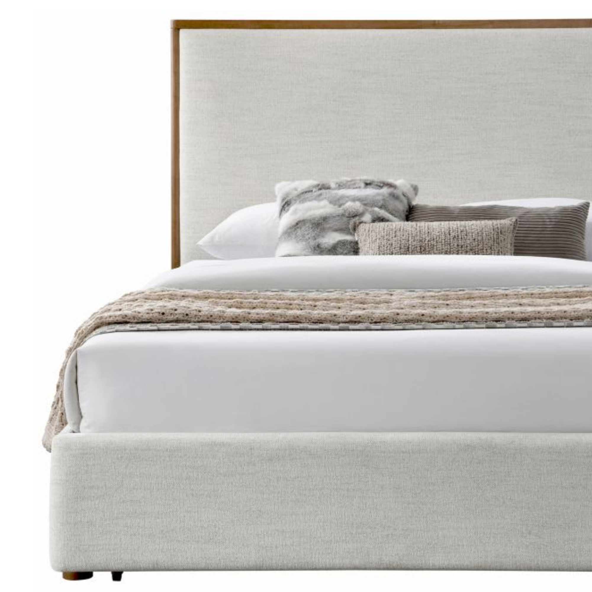 Andover 78" King Platform Bed with Drawer in Oat
