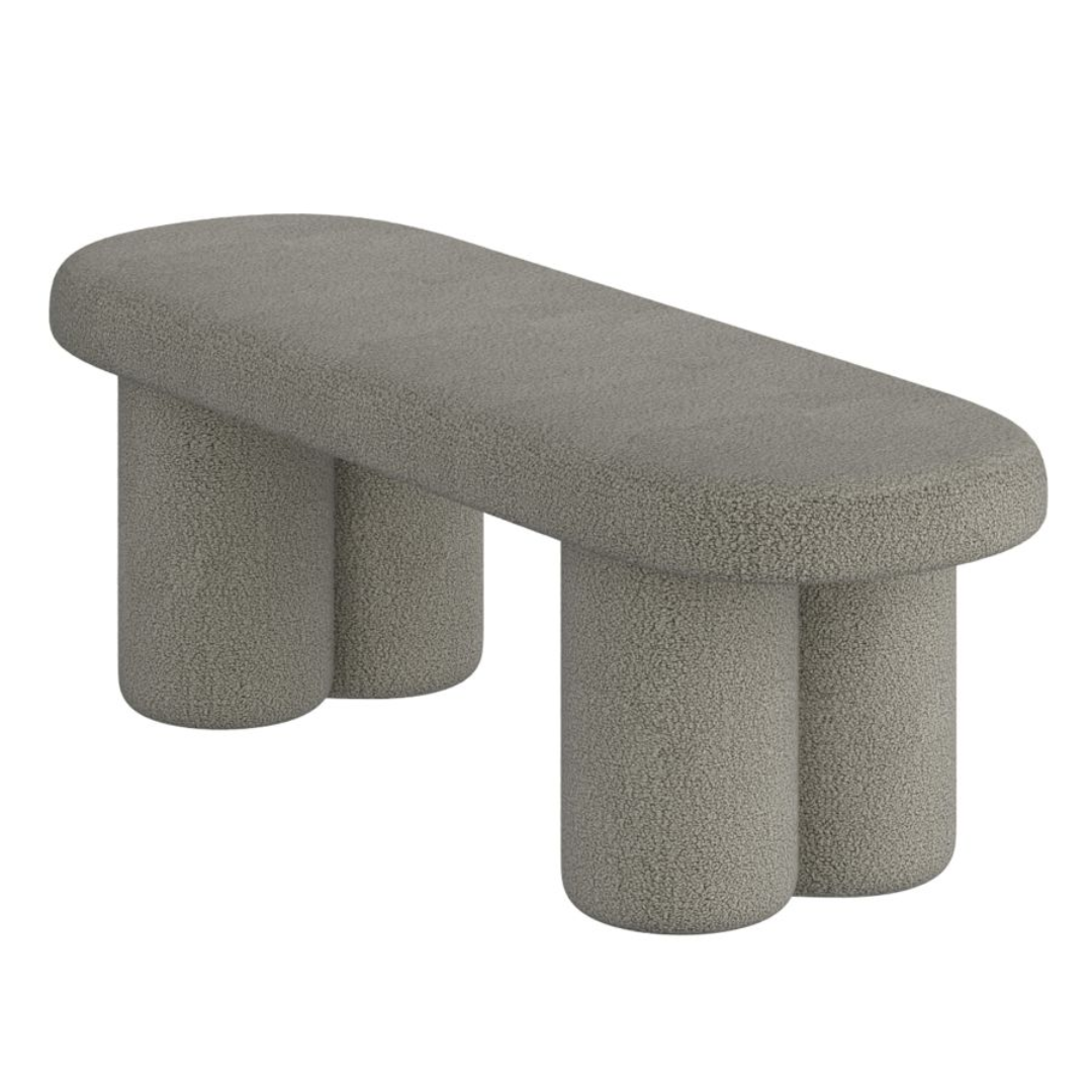 Azoro Bench with soft boucle fabric