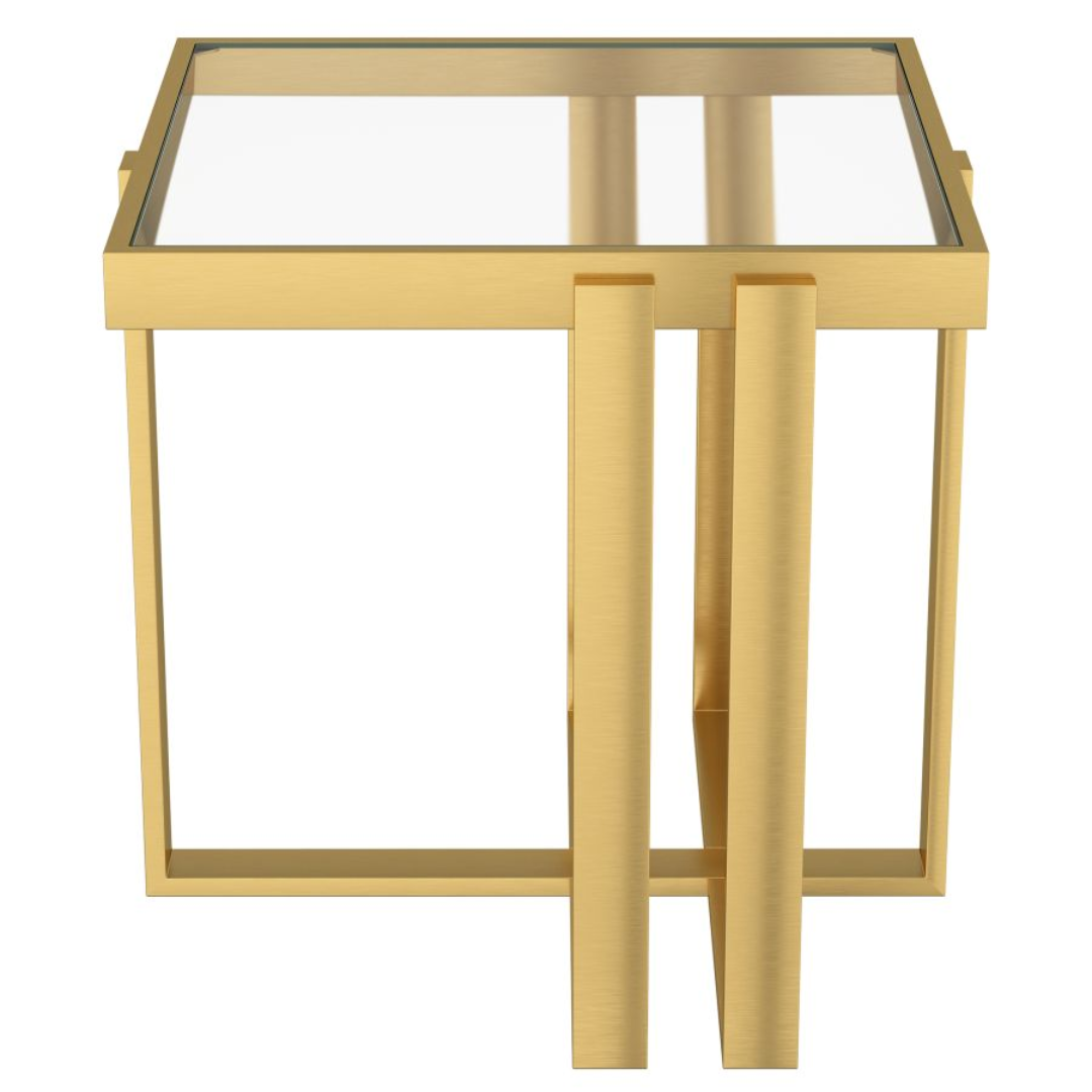 Paxton Console Table in Brushed Gold