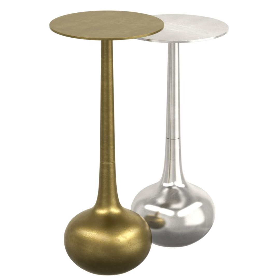 Sylas 2pc Accent Table Set in Antique Gold and Silver