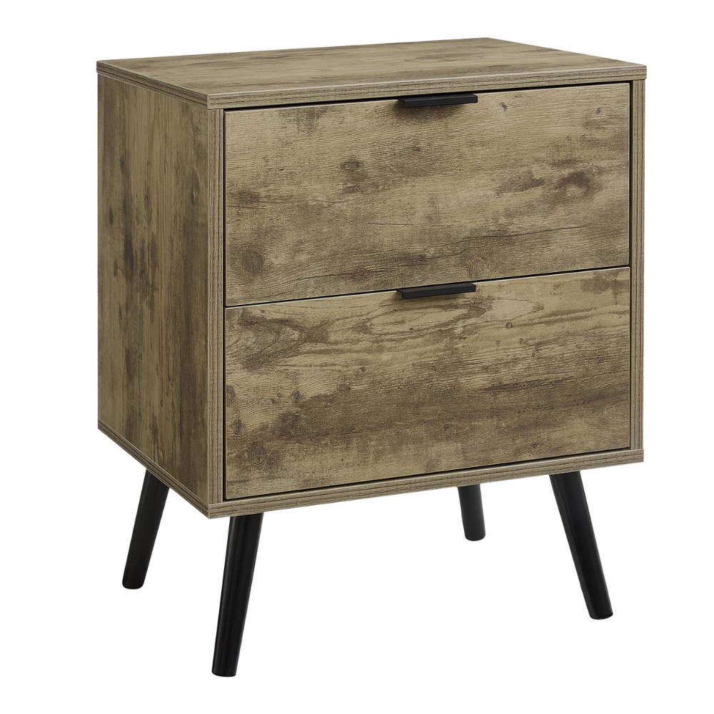 ACCENT TABLE - 24"H / WALNUT END TABLE WITH 2 DRAWERS