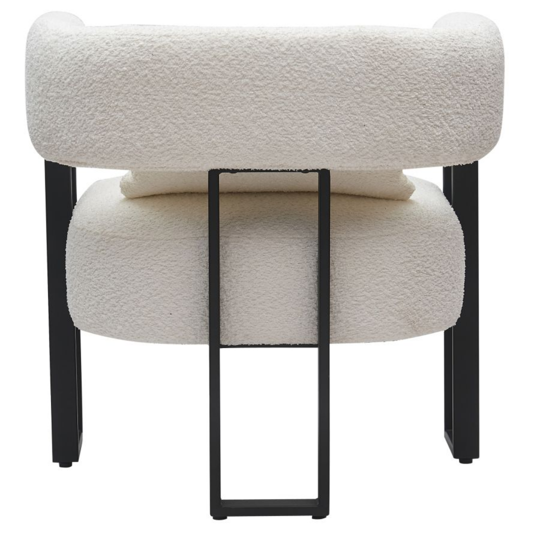 Scarlet Accent Chair in Ivory Boucle and Black