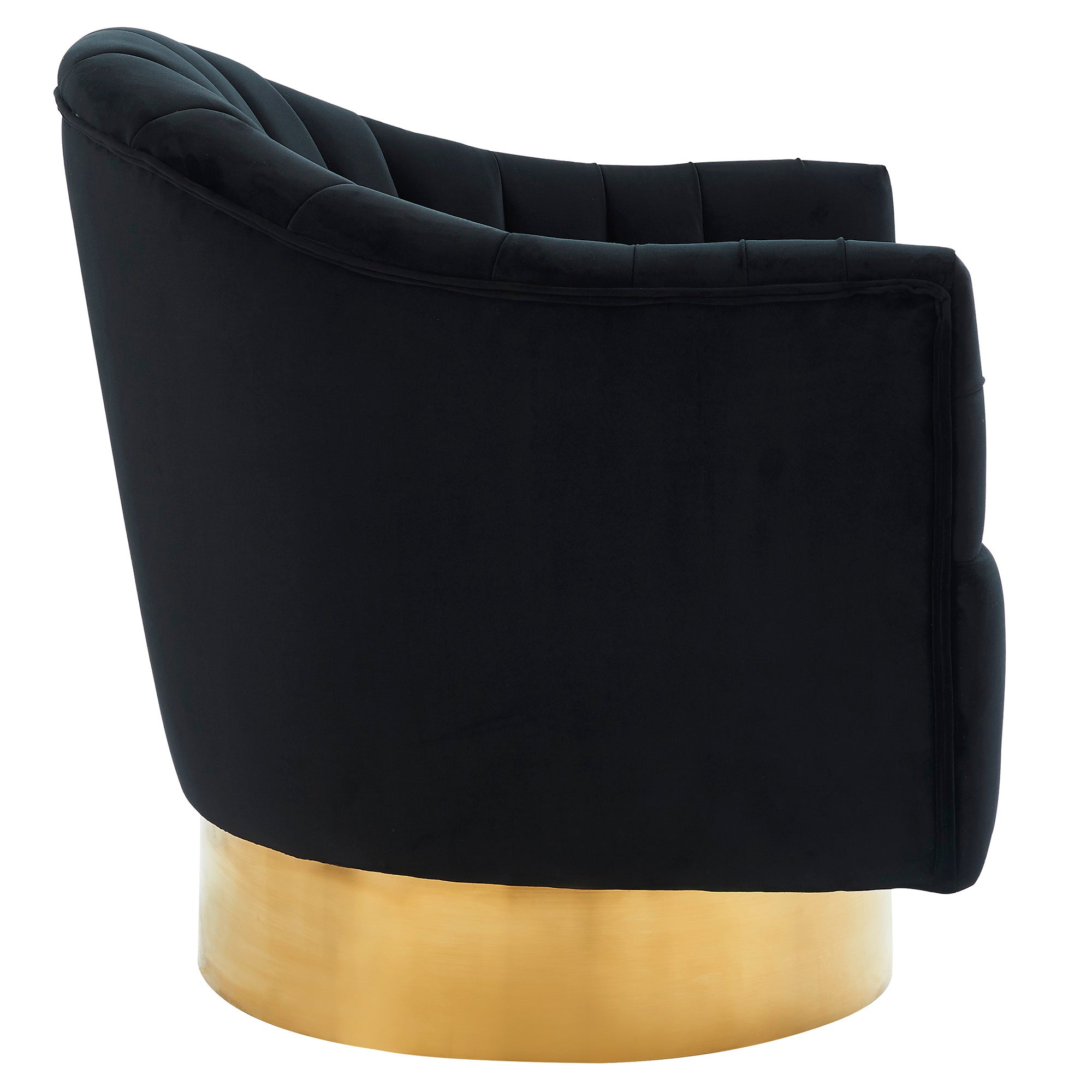 Cortina-Accent Chair-Black/Gold Base