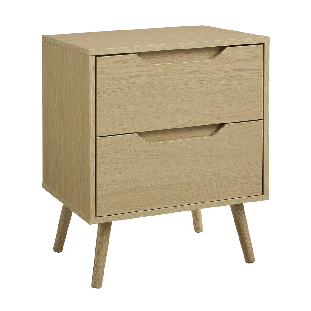 ACCENT TABLE - 24"H / WHITE END TABLE WITH 2 DRAWERS