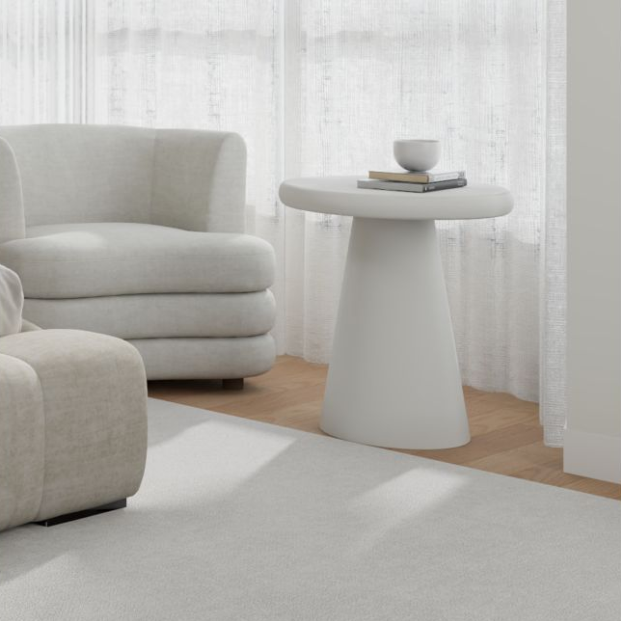 Galio Round Accent Table in White